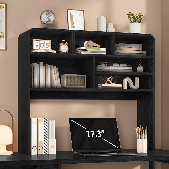 5-Tier Desk Shelf, 37.4''W Desktop Bookshelf by Homiflex