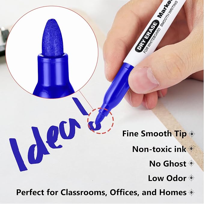 SFAIH Blue Dry Erase Markers Fine Tip - Image 4