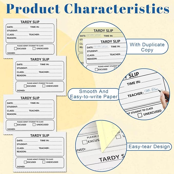 2 Pack 800 Pcs Tardy Slip Book - Image 3