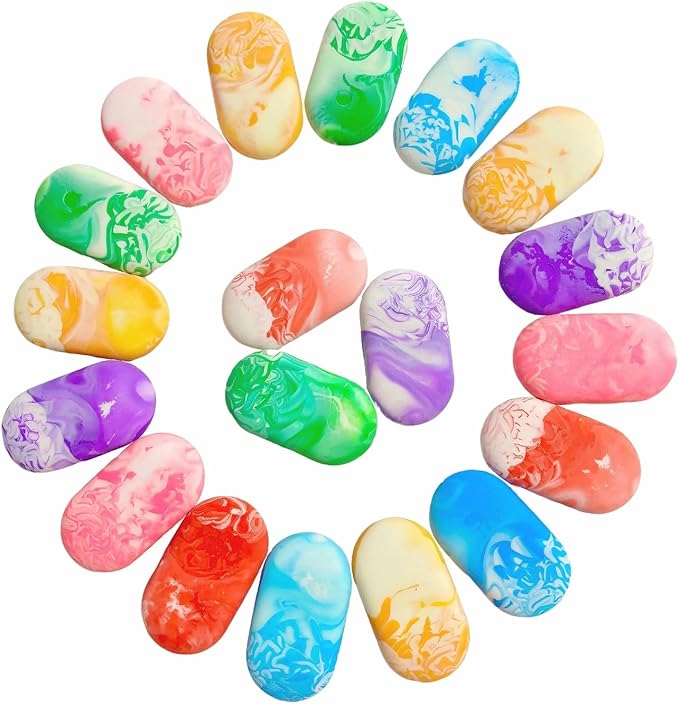 19PCS Bulk Cute Marble Oval Erasers by Jsehchya