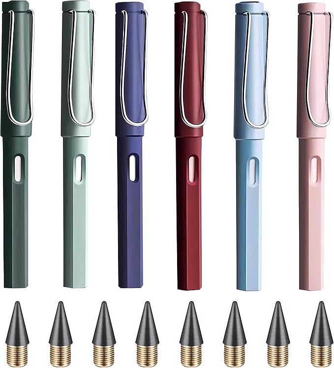 6 Sets Everlasting Pencil, Infinity Pen, NO-Sharpening Pencils by JGYXQYD