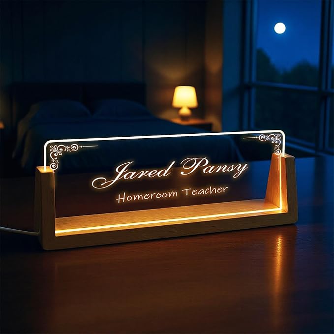Custom Desk Name Plate, Light Up Acrylic Office Sign, Personalized Gift - Image 6