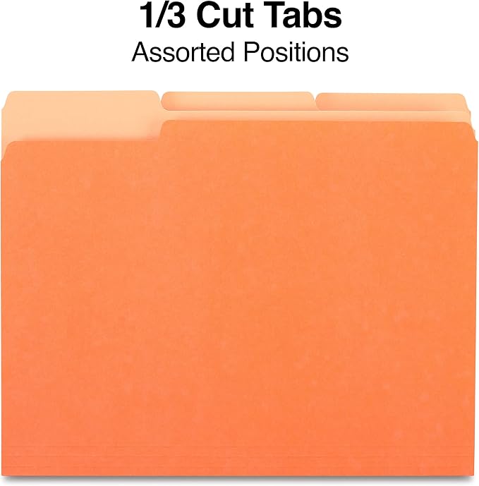 Staples File Folder, Letter Size, 1/3‑Cut Tab, Durable Paper Stock, 200/Carton - Image 3