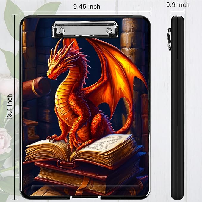 Book Dragon A4 Clipboard with Storage Pen Holder, Clipboards Organizer Nursing - Image 4