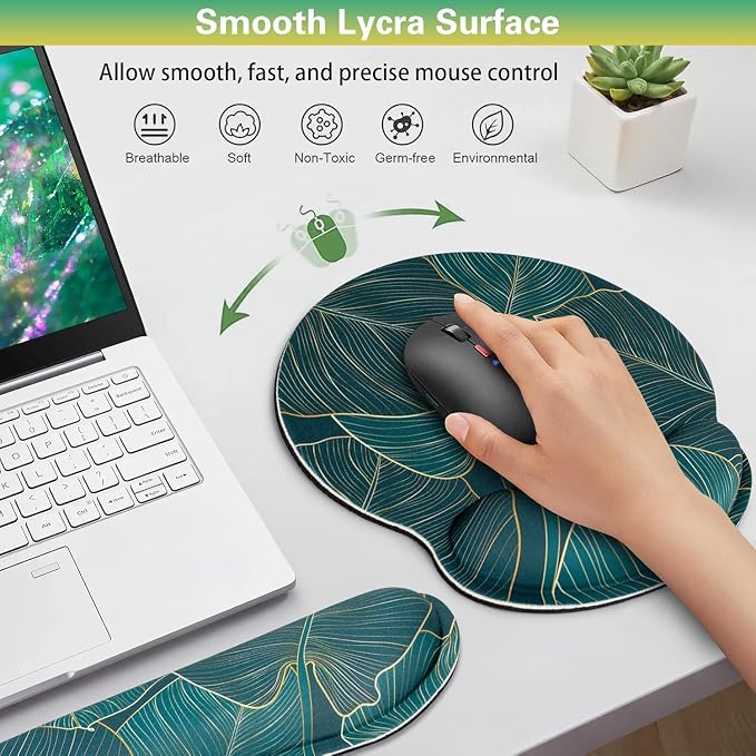 Mouse Pad with Wrist Rest Set, 3-in-1 Wrist Support Mousepad Set, Gaming Mat - Image 3