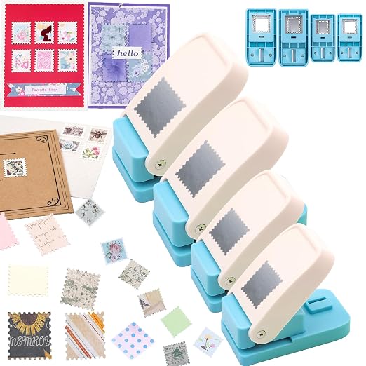 BAOFALI 4Pcs /Set Stamp Puncher Stamp Punch 1x0.8 &1.5 &1 &1.25x1.5inch Postage by BAOFALI