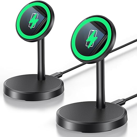 Magnetic Wireless Charger iPhone, 2 Pack 15W Fast Mag-Safe Charger Stand by Xiauodo