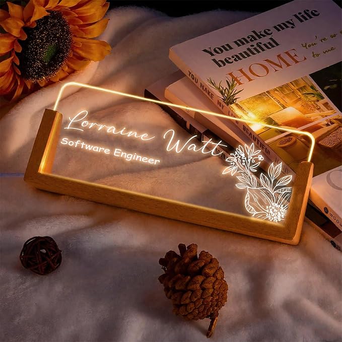 Custom Desk Name Plate, Light Up Acrylic Office Sign, Personalized Gift - Image 4