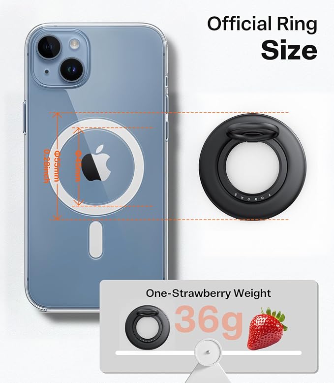 TORRAS 2025 Flagship Magnetic Phone Grip Ring Holder Kickstand Fit - Image 9