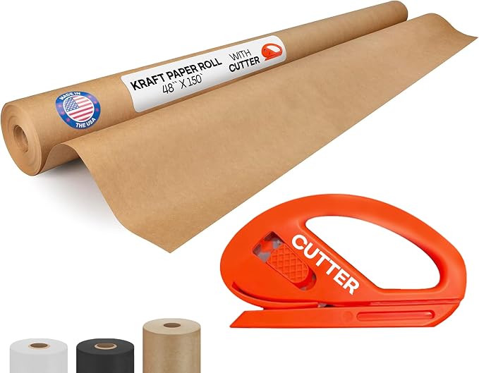 Brown Kraft Paper Roll 48" x 1800" by IDLPackaging