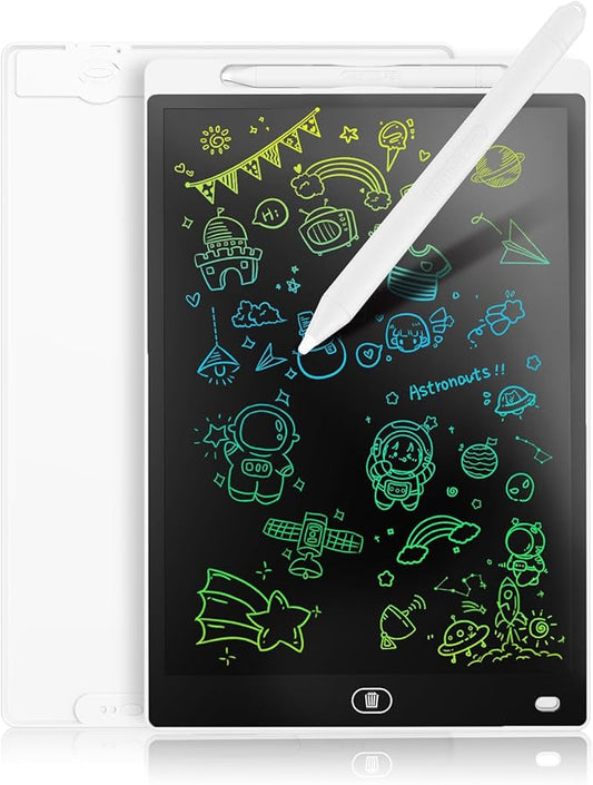 Genialba LCD Writing Board 12 Inches, Colourful Electronic Tablet, Portable by Genialba