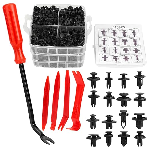 620pcs Push-Type Retainer Clips, Bumper Fender Nylon Rivets of 16 Most Popular by carewal