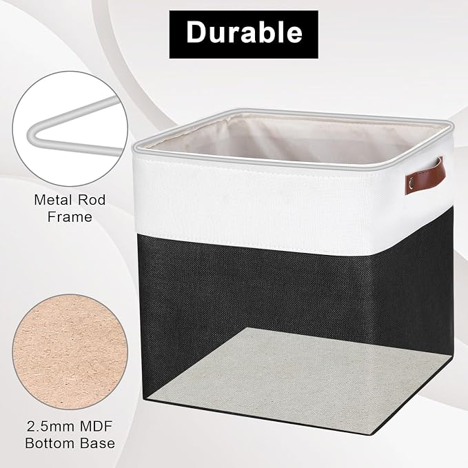 Bagnizer 13x13 Cube Storage Bins, Collapsible Fabric Storage Box, 4 Pack Closet - Image 4