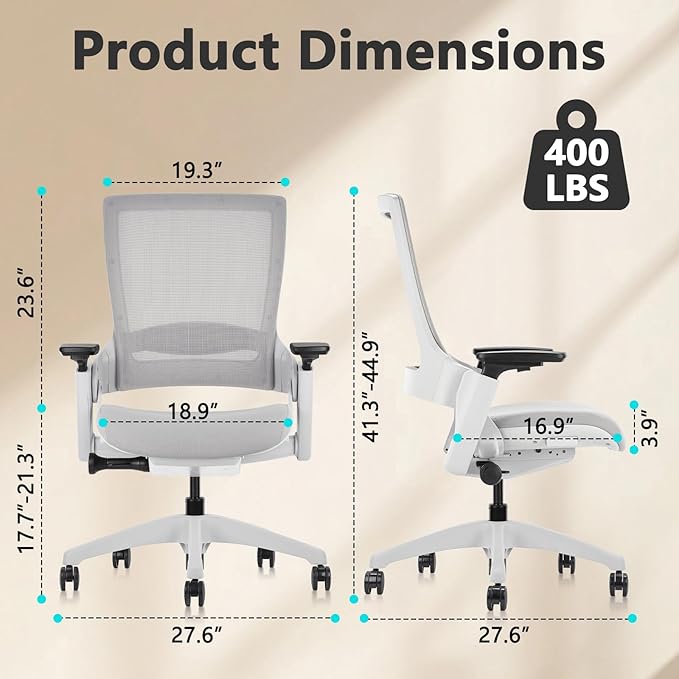 CLATINA Office Chair Swivel Executive Chair, Adjustable Ergonomic Computer Chair with 3D Armrest and Lumbar Support, Mesh Backrest Task Chair for Home Office Conference Room Studio, 2 Pack-DeskLoop Office