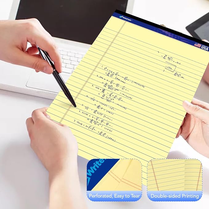 WritePads Legal note pads 8.5"x11" Legal Pads, Wide Ruled, Canary Paper - Image 7