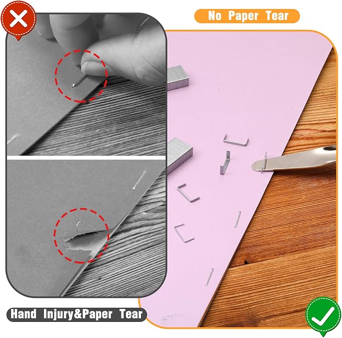 Zonon 6 Pcs Office Staple Remover Tools No Tear Push Style Staple Puller - Image 5