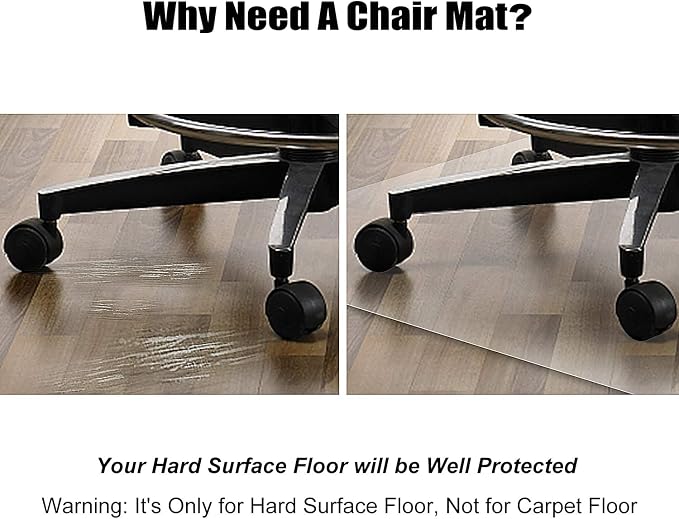 Azadx Office Chair Mat for Hardwood Floor 30 x 48'', Small Chair Mats Clear - Image 3