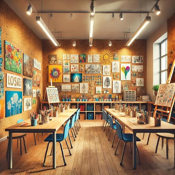 Manton Cork Premium Cork Roll - 4' x 24' x 1/2", 100% Natural Facing Grade Material for Bulletin Boards, Decorative Photo and Message Push Pin Displays - Perfect for Home, School, and Office-DeskLoop Office