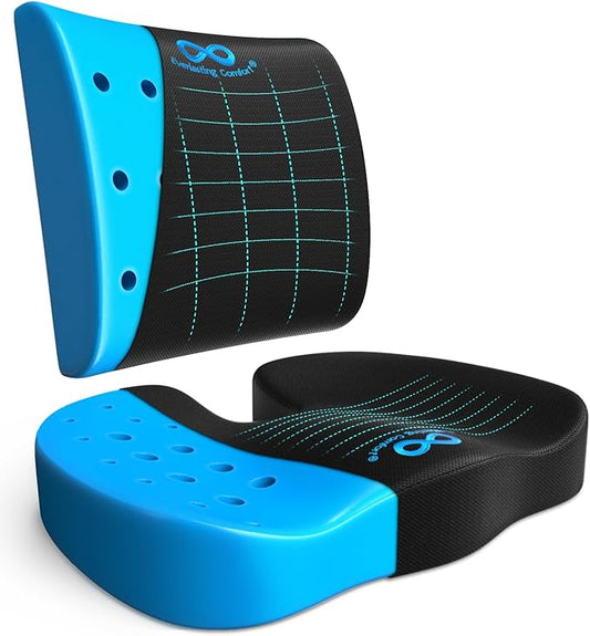 Everlasting Comfort Doctor Recommended Memory Foam Seat Cushion for Office Chairs & Car Seat - Ergonomic Office Desk Accessories for Tailbone Pain Relief, Sciatica & Back Support-DeskLoop Office