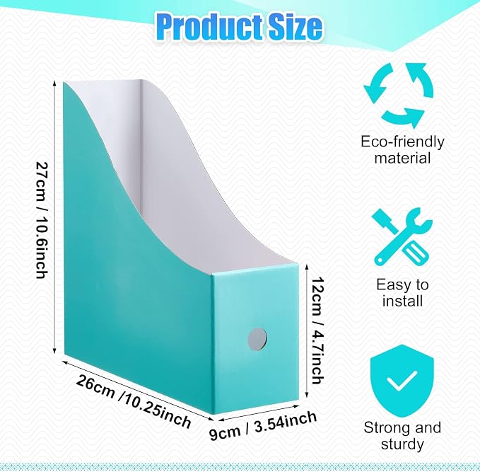 Thenshop 24 Pcs Cardboard Magazine File Holder Organizer, Desk File Organizer - Image 2