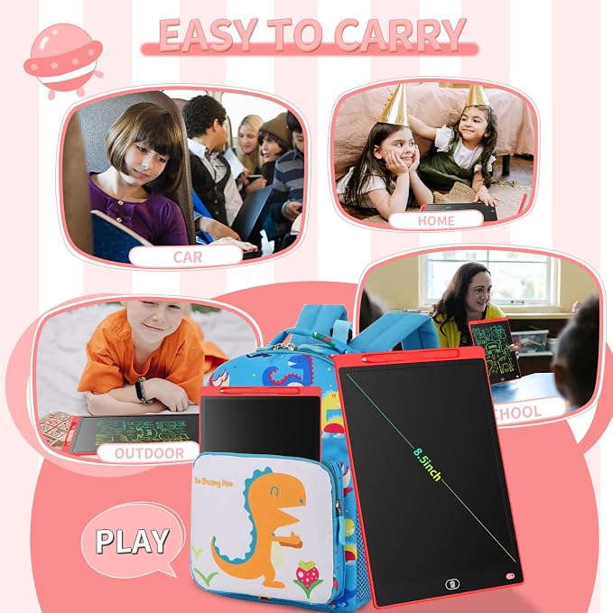 Genialba LCD Writing Board 8.5 Inches, Colourful Electronic Tablet, Portable - Image 4