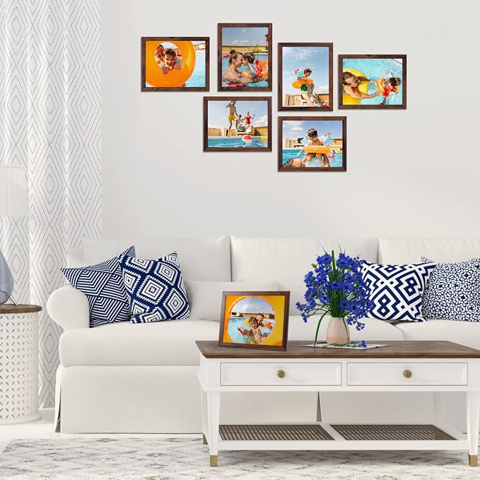 Giftgarden 8.5x11 Picture Frame Brown Set of 12, Wall or Tabletop Display - Image 4