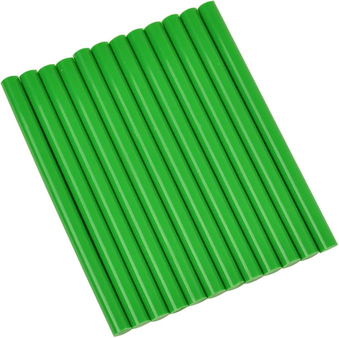 Mini Size Hot Melt Glue Sticks for Glue Gun - Bulk 4in Green Glue Sticks - Great for Art Craft Repairs & Compatible w/Most Glue Guns - 5/16" X 4" (24 Sticks) - Made in USA-DeskLoop Office