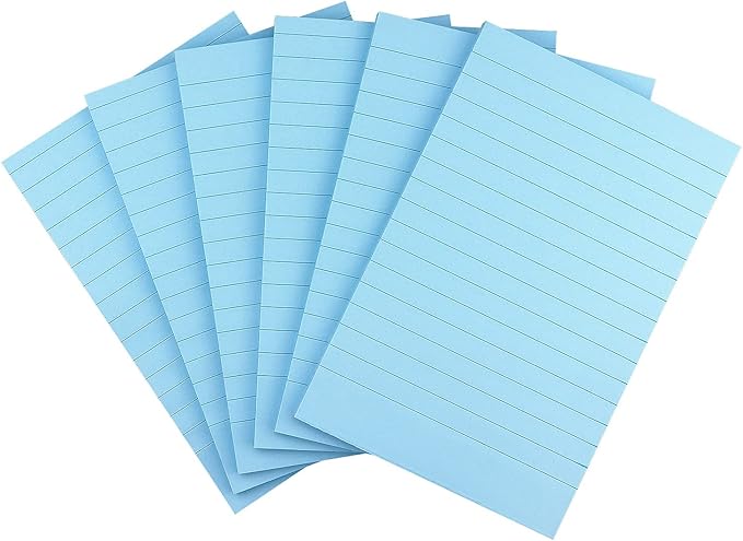 Early Buy 6 Pads Lined Sticky Notes with Lines 4x6 Self-Stick Notes Bright Color Sticky Notes, 45 Sheets/Pad (Light Blue)-DeskLoop Office