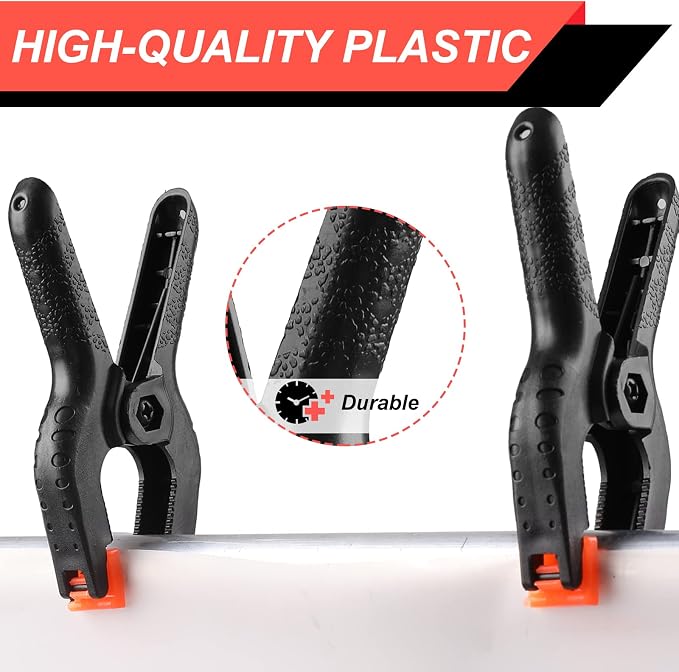 4 Pack Spring Clamps, 6inch Plastic Clips, Backdrop Clips, Big Clamps Heavy Duty - Image 3