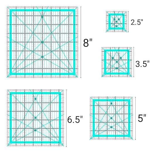 Quilting Rulers, 5 Quilting Square Rulers, Quilting Rulers Templates - Image 6