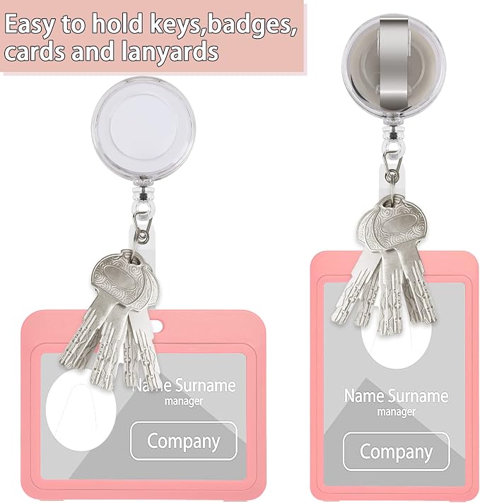 JANYUN 50 Pcs Retractable Badge Reel Clips Holder - Image 4