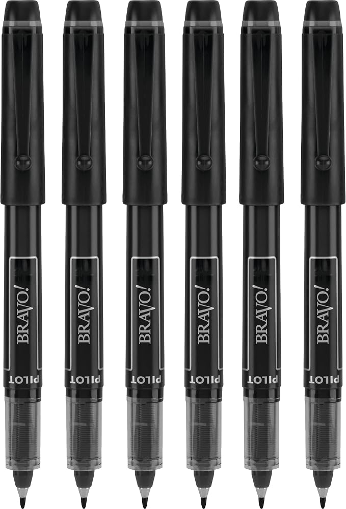 6 PENS Pilot Bravo Liquid Ink Marker Pen, Bold Point by PilotCorporationofAmerica