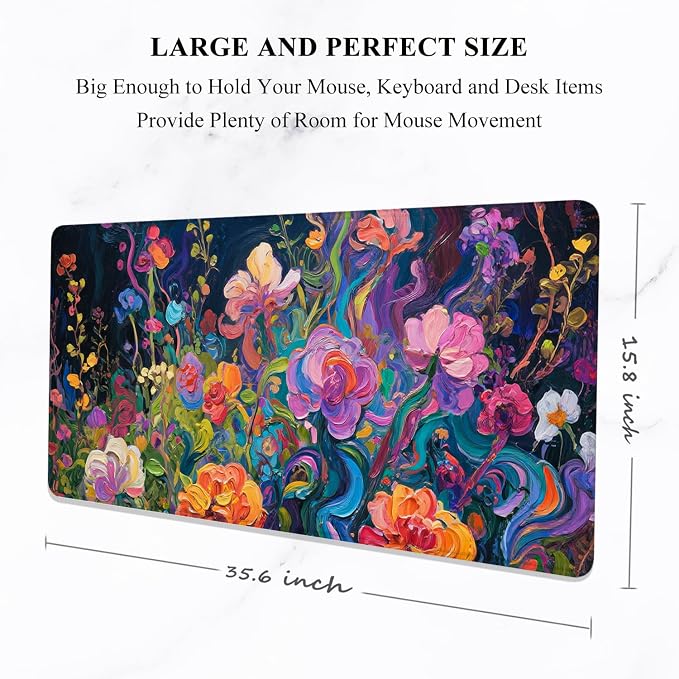 Auhoahsil Desk Mat, Ultra Large Mouse Pad, XXL Gaming Mousepad, Pretty Desk Pad - Image 2