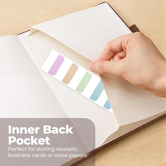 Lined Leather Bound Journal Notebook, A5 Hardcover - Brown 5.8x8.3" - Thick 300 Pages College Ruled Paper Journals for Men and Women - Personal and Professional Note Book for Writing & Journaling-DeskLoop Office