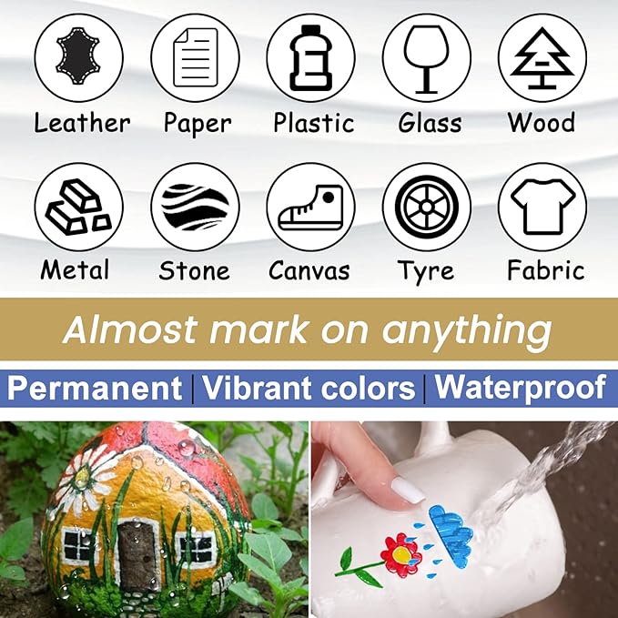 Overseas White & Black Paint Pens Paint Markers - Image 6