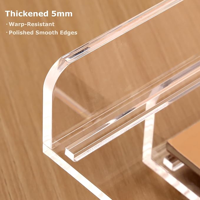 SANRUI Clear Acrylic Paper Tray, 4 Tier Stackable Letter Trays Desk Organizer - Image 3