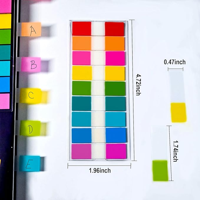 Ericter 1080 Pcs Sticky Tabs for Books, 9 Color Repositionable Annotation Page Tabs, Writable Index Flags for Notebooks, Organizing Study Office Supplies-DeskLoop Office