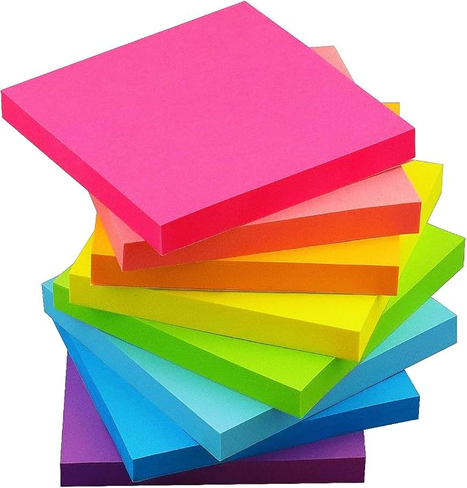 8 Pads 3x3 Sticky Notes and 8 Pads 1.5x2 Sticky Notes 8 Bright Multi Colors - Image 3