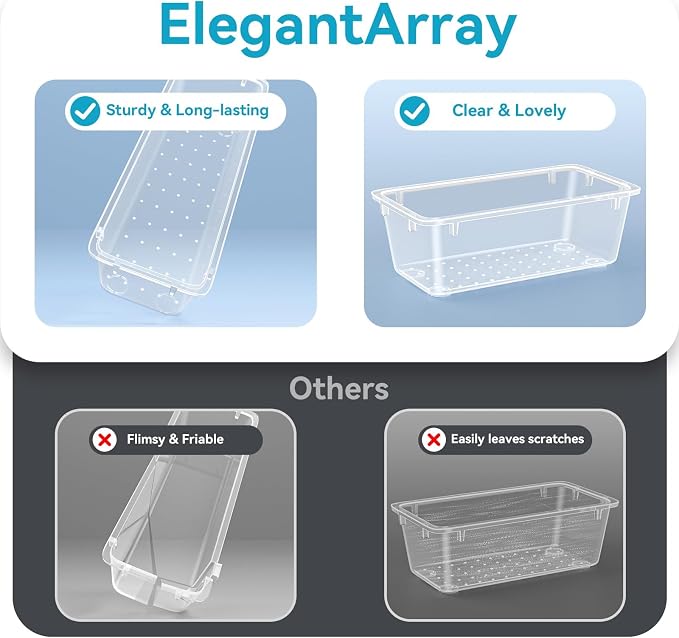 ElegantArray 48 PCS Drawer Organizer Set, 4 Sizes Tool Storage Trays, - Image 4