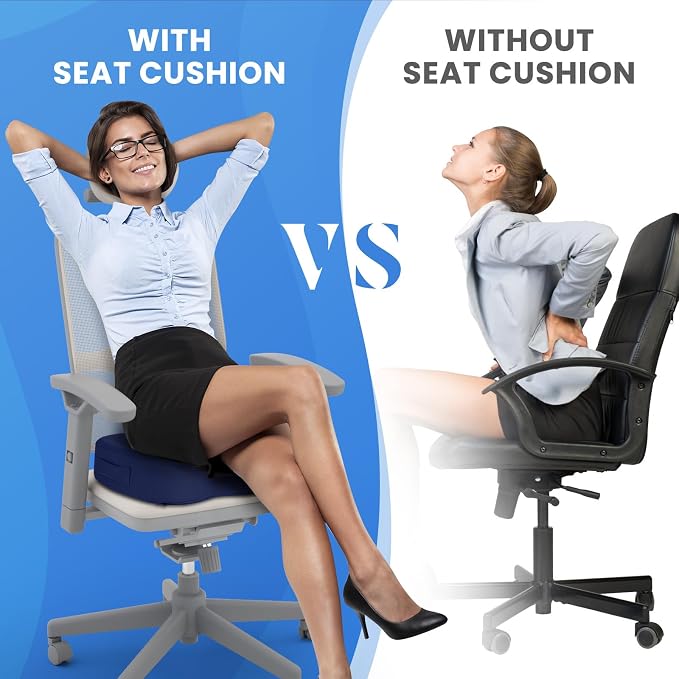 TushGuard Seat Cushion for Office Chair Memory Foam Non-Slip Cushion Back - Image 7