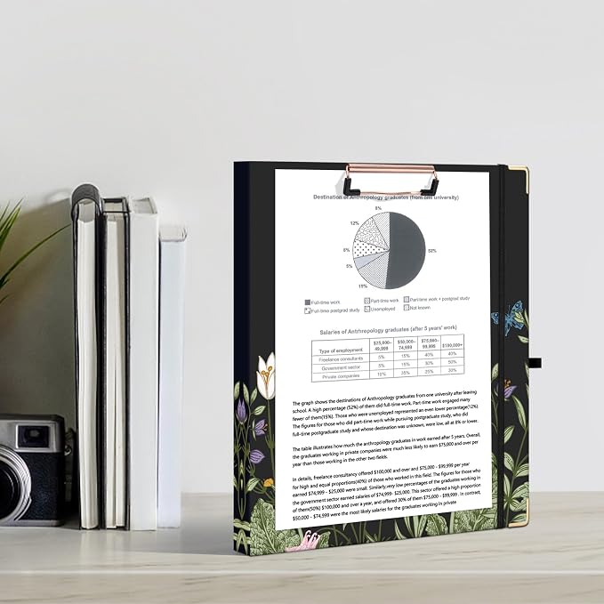 Ospelelf 3 Ring Binder 1/2 Inch, Floral Round Ring Clipboard Thin Binder - Image 7