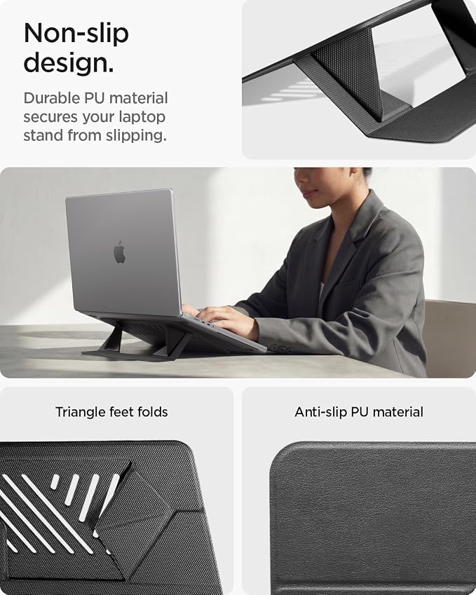 Spigen Slim Fold Portable Laptop Stand Foldable Ergonomic Angle Lift Anti-Slip - Image 3