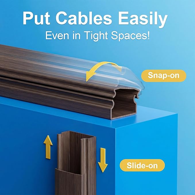 Yecaye TV Cord Hider, 42in Cord Cover, Large Cable Hider, Wire Covers - Image 7