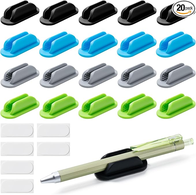 Adhesive Pencil Holders for Desk, Silicone Flexible Pen Holder for Wall by UEHSNI