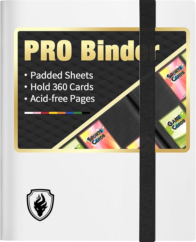 Heavy Duty Card Binder, Fabmaker 9 Pocket Trading Card Binder Holds 360 Cards by Fabmaker
