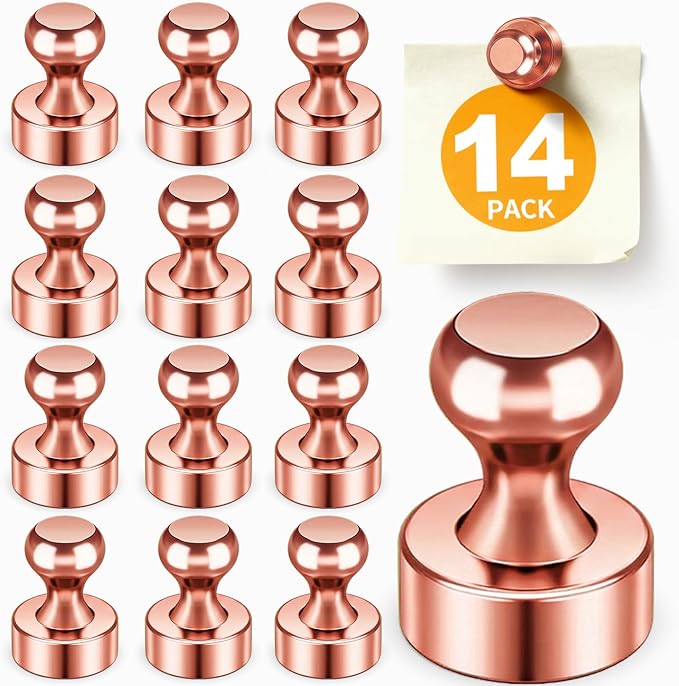 FINDMAG Fridge Magnets, Strong Neodymium White Board Magnets, Small Rose Gold by FINDMAG