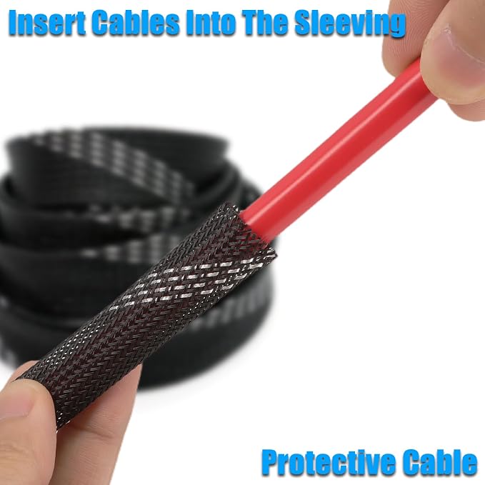25ft PET Expandable Braided Cable Sleeve 5/8inch Pet Braided Cable Sleeve - Image 4