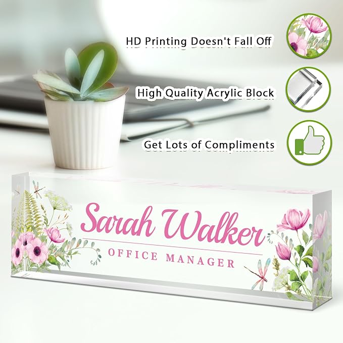 Name Plate for Desk, Desk Name Plate Personalized, Office Decor for Women Men - Image 3