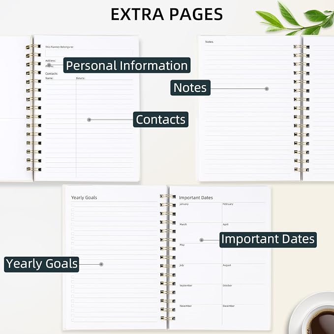 LONLAT Undated Weekly and Monthly Planner Spiral Bound- Weekly Goals Notebook - Image 4