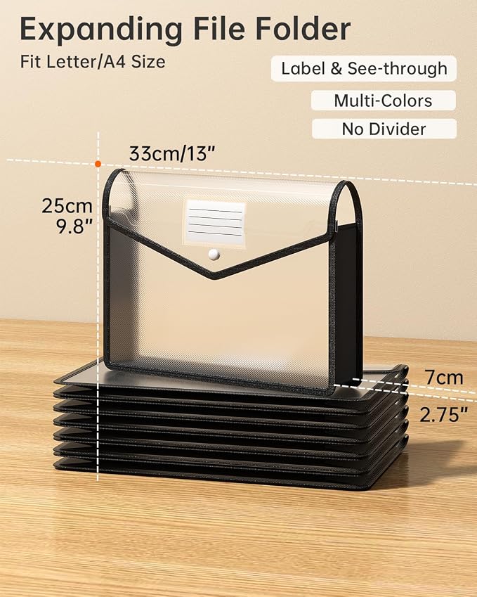 Plastic Expanding File Folder, Transparent envelopes - Image 2